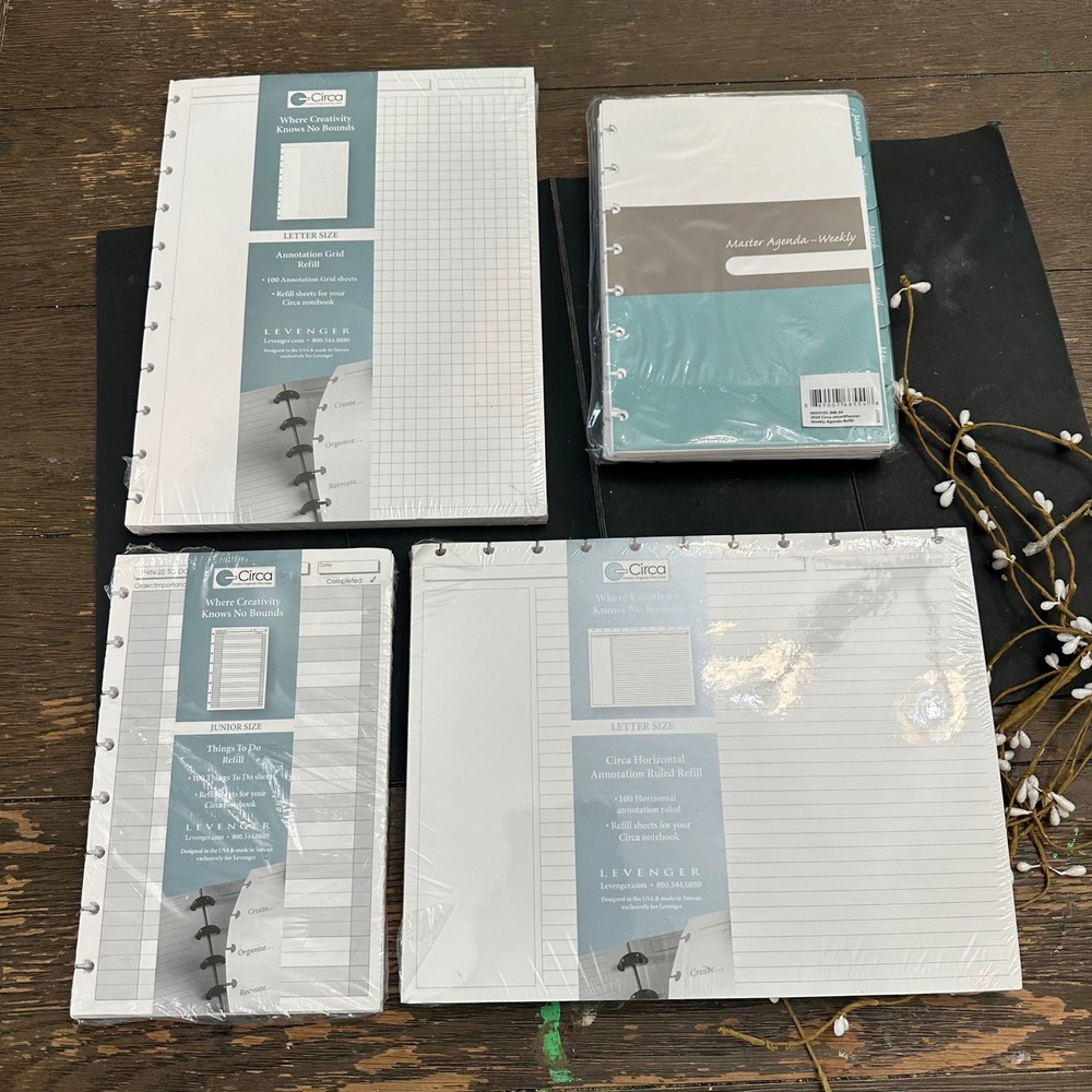 Levenger Circa Disc Bound Planner Accessories Various Sizes 4 Pc Lot -New
